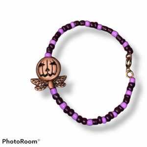 Rin's Unique Boutique - Half Off Halloween - Jack O Lantern Beaded Bracelet